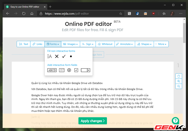 Biên tập nhanh tập tin PDF không cần đến phần mềm chuyên dụng