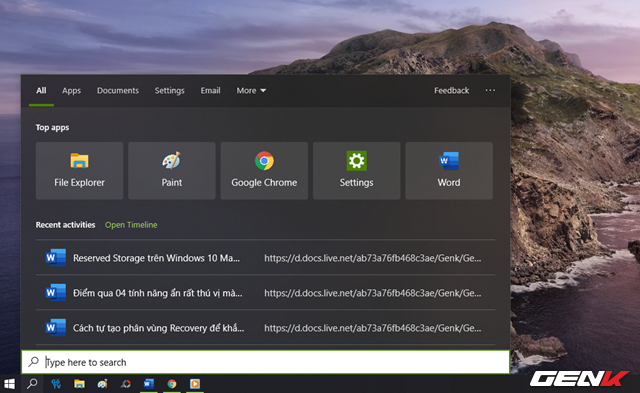 Cách kích hoạt giao diện cửa sổ tìm kiếm mới trong Windows 10 May 2019