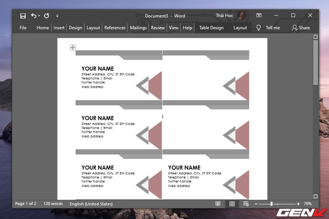 How to create business cards in Microsoft Word for amateur people