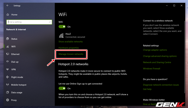 Cách xem và thay đổi mật khẩu Wi-Fi đã kết nối trên máy tính Windows 10