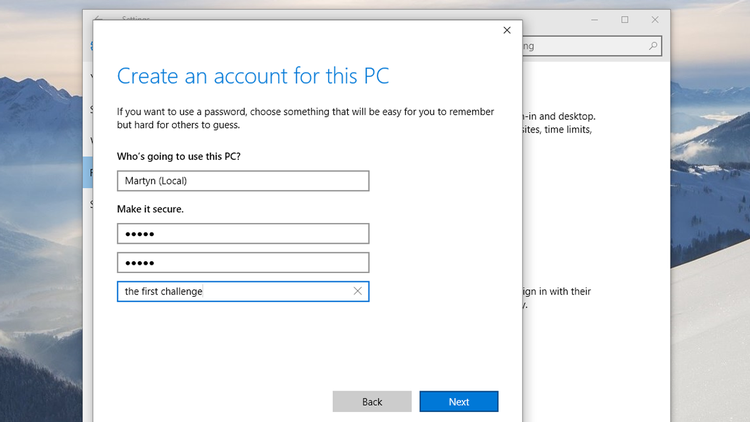 Windows 10 Local Accounts