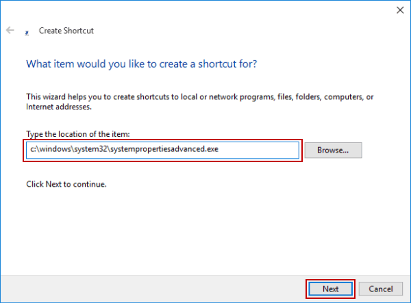 Địa chỉ đến advanced system settings trong Windows