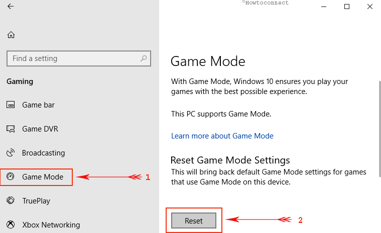 Làm thế nào để Thiết lập lại Game Mode để mặc định trong Windows 10 Ảnh 2