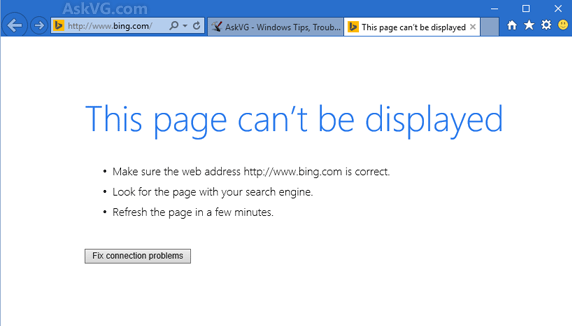 Lỗi không thể mở Bing, MSN, Outlook hoặc trang web Microsoft khác trong Windows 10