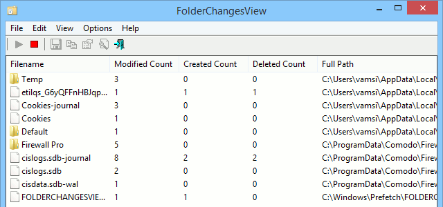 FolderChangesView có thể được sử dụng để giám sát một thư mục đã chọn cho bất kỳ thay đổi.