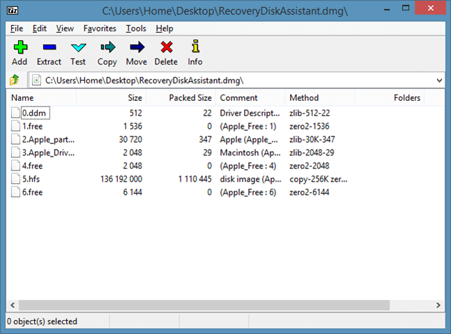 Mở tệp DMG Trong Windows bằng cách sử dụng 7zip