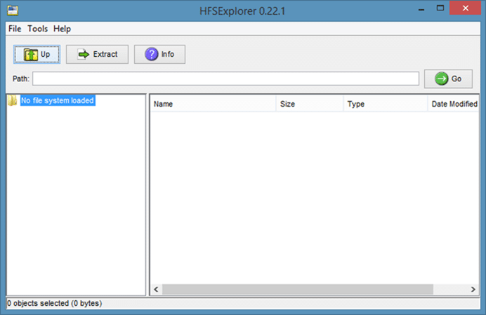 Mở tệp DMG Trong Windows bằng hfsexplorer