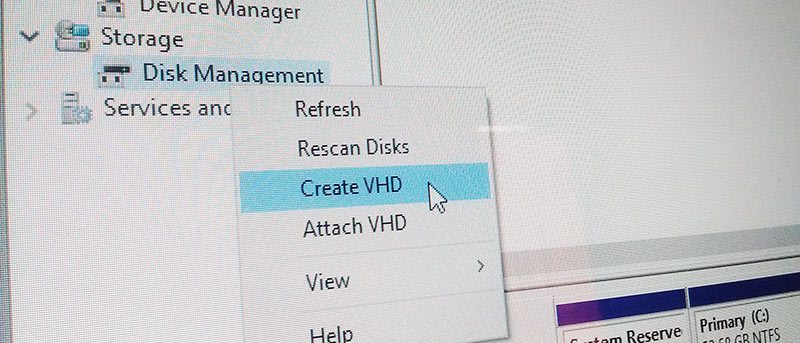 Tạo VHD (Virtual Hard Disk) trong Windows