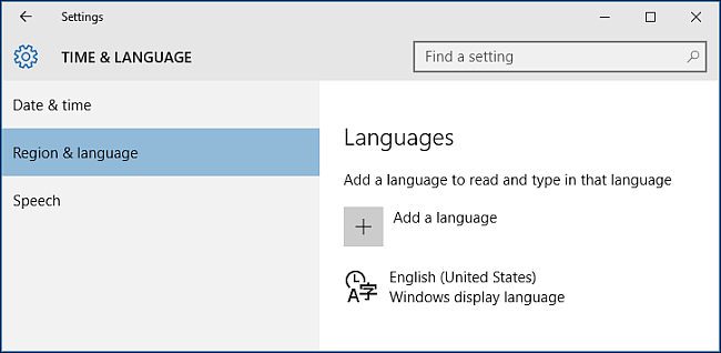 Thay đổi ngôn ngữ hiển thị trong Windows 10