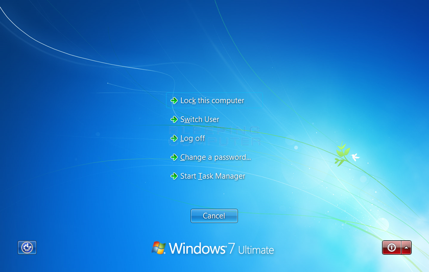 Màn hình bảo mật Windows 7